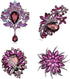 4pcs Purple Crystal Rhinestone Brooches For Wedding Bouquet Decoration...