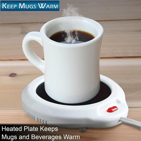 Home-X Mug Warmer, Desktop Heated Coffee & Tea - Candle & Wax Warmer (White)...
