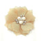 10pcs Khaki Small Chiffon Fabric Flowers Rhinestone Flowers with Beads Cluster Flowers Bows for DIY Craft Wedding Decoration Hair Clips Accessorie...