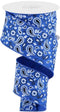 Craig Bachman 2.5" Bandana Ribbon: Royal Blue (10 Yards) - Western Wired Ribbon...