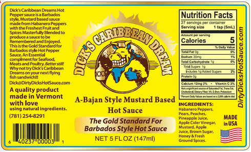 Dirty Dicks Variety Trio: Original, Caribbean, Peachy Green Hot Sauces - 5 Fl Oz, Pack of 3...