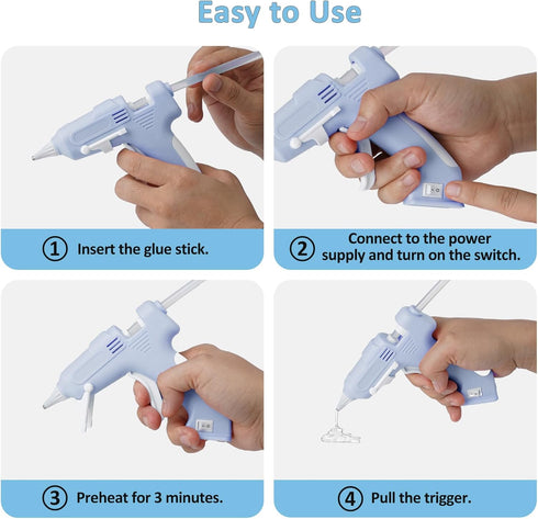 Cordless Hot Glue Gun Glue Gun Fast Preheating Gun Kit with 20 Pcs Sticks USB Rechargeable Cordless Glue Gun for Quick Home Repairs, Arts, Crafts,...
