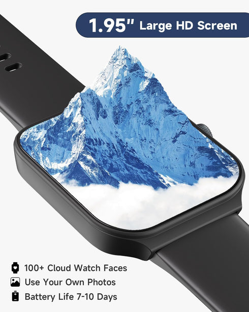 Smart Watch for Men Women Alexa Built-in, 1.95" Fitness Tracker with Answer/Make Calls, IP68 Waterproof/Heart Rate/Sleep Tracker/100 Sports, Fitne...