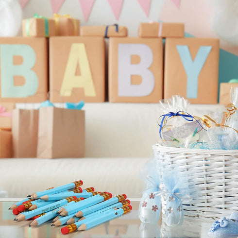 50 Pieces Baby Shower Half Pencils Golf Pencils with Erasers Pencils for Baby Shower 4 Inch Mini Presharpened Pencils for School Office Party Game...