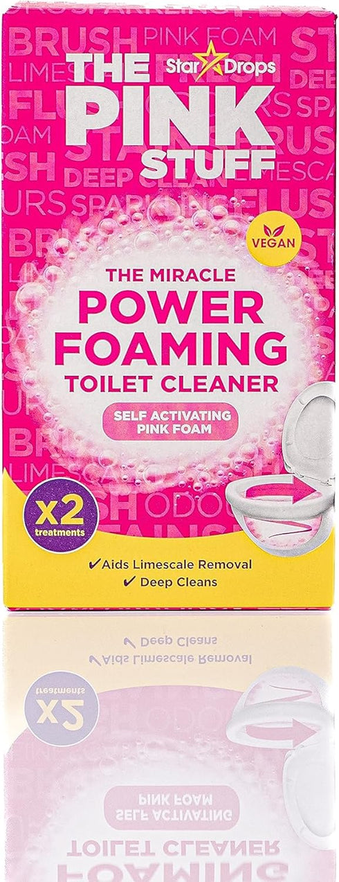 Stardrops - The Pink Stuff - The Miracle Power Foaming Toilet Cleaner - 2 Treatments - Self Activating Pink Foam...
