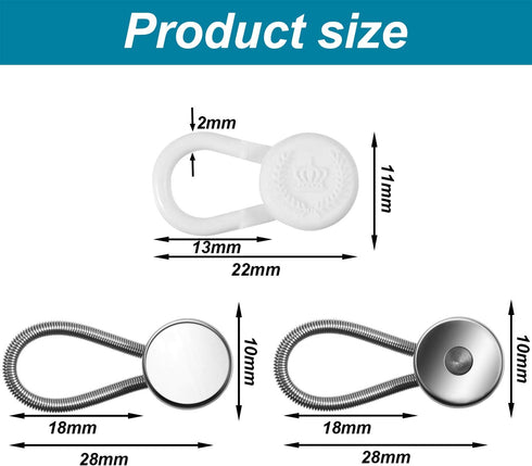 WILLBOND 24 Pieces Collar Extenders Elastic Button Extender Neck for Shirt Pants Dress Trouser Favors...