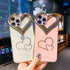 BANAILOA Compatible with Phone 13 Pro Max Cute Case, Plating 3D Love Heart Luxury Case for Women Camera Protective Soft TPU Girly Case Cover Desig...