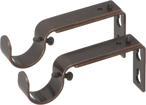 Ivilon Adjustable Brackets for Curtain Rods - for 1 or 1 1/8 Inch Rods. Set of 2 - Oil Rubbed Bronze...