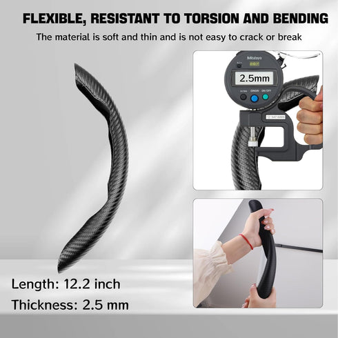 Steering Wheel Cover Carbon Fiber Anti-Skid Segmented Steering Wheel Protector Universal Fit Hard Car Steering Wheel Cover for Men/Women Car Inter...