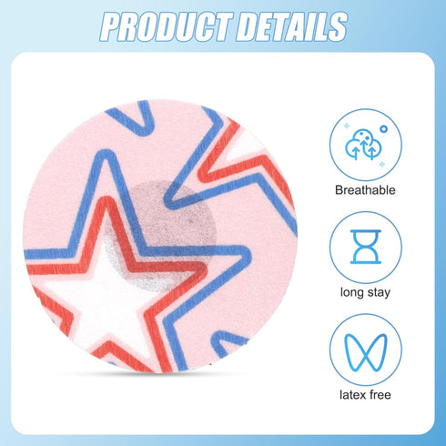 25pcs Adhesive Patch for Libre 2/3, Waterproof CGM Sensor Covers Star Independence Day Blood Sugar Monitor Adhesive Patch American Flag Sensor Sti...