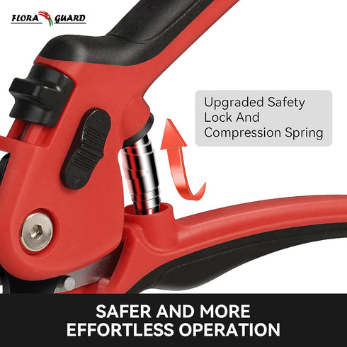 Flora Guard Garden Shears 8.2" Bypass Pruning Shears, Professional Ultra Sharp Sk5 Steel Garden Clippers, Rubber Handle Heavy Duty Plant Cutting S...