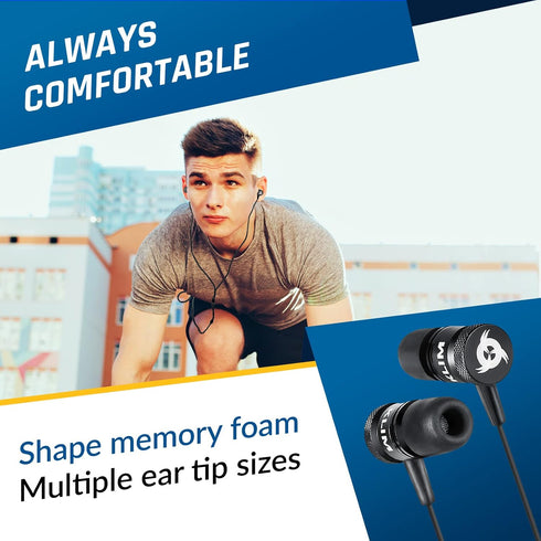 KLIM Fusion Earbuds with Microphone + Long-Lasting Wired Ear Buds + 5 Years Warranty - Innovative: in-Ear with Memory Foam + Earphones with Mic an...