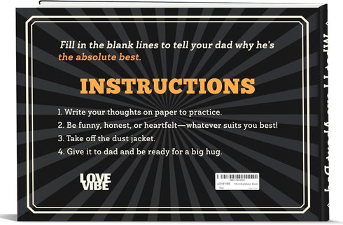 What I Love about Dad Book - Father's day Gifts for Dad from Daughter, Son - Dad Gifts from Daughter, Son - Birthday Gifts for Dad, Dad Birthday G...