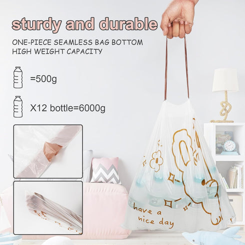 small trash bags 4 gallon- Unscented? Small Garbage Bags for Bathroom Office Bedroom,Mini printed small trash bag,cute small trash bag.60 Count...