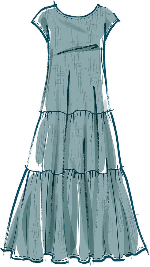 McCall's Misses' Dress and Mask Sewing Pattern Kit, Code M8214, Sizes L-XL-2XL, Multicolor...