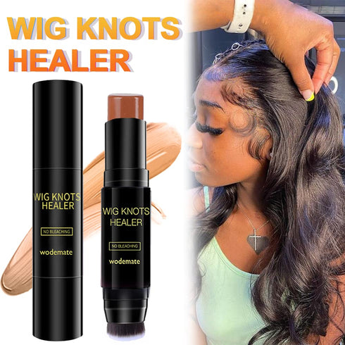 Wig Lace Dyeing Stick,Wig Knots Healer with Brush Portable Sweat-proof Natural,Hide Wig Knots&Grids,Hair Color Stick for Lace Wigs,Frontal Part,Ha...