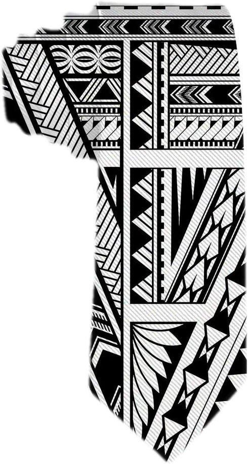 Men's Classic Polynesian Ethnic Style Sleeve Tattoo Jacquard Woven Silk Tie Formal Party Suit Necktie...