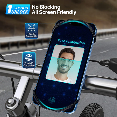 VUP Bike Phone Mount Detachable, Universal Bicycle Phone Holder with 360° Rotatable Silicone Mount for iPhone 15/14/13/Pro Max/Pro/mini/12/11/Xs/M...