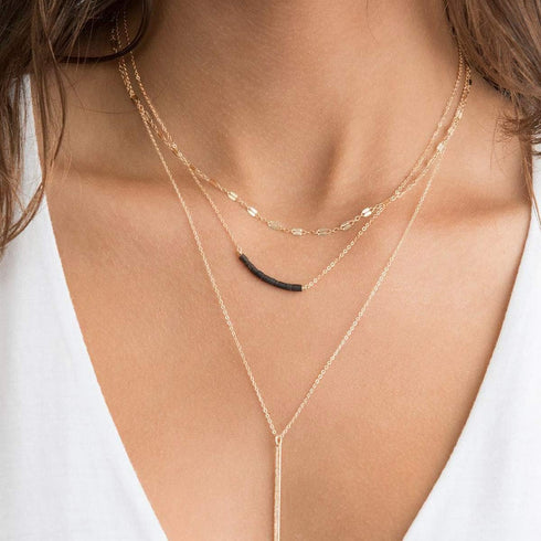 MEVECCO Gold Chain Choker Necklace,14K Gold Filled Dainty Cute Lip Clavicle Chain Long Necklace Delicate Fashion Choker Necklace Jewelry Gift for ...