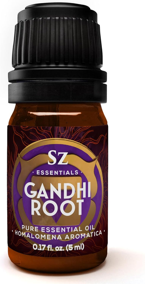 Gandhi Root Essential Oil, 100% Pure Sugandh Mantri Oil, Steam Distilled from Homalomena Aromatica - Sweet & Woody Scent w/Earthy Overtones - Ther...