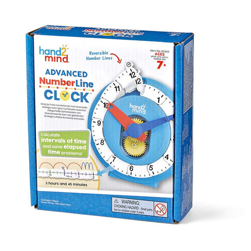 hand2mind Advanced NumberLine Clock™ for Kids Learning to Tell Time, Math Manipulatives for Telling Time, Analog Clock for Kids Learning, Learning...