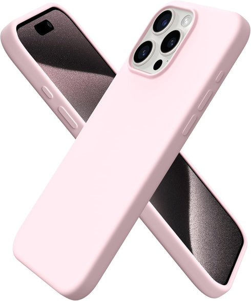 ORNARTO Compatible with iPhone 15 Pro Max Case 6.7", Slim Liquid Silicone 3 Layers Soft Gel Rubber Shockproof Protective Phone Case with Anti-Scra...
