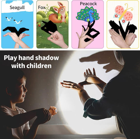 Kids Flashlight Color Bear Projector with 48 Patterns , Include Dinosaurs, Vehicles, Animals, 26 Letter Educational Learning Projector Toys for Gi...