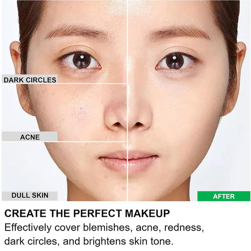 Mushroom Head Air Cushion CC Cream Foundation BB Cream Foundation Makeup Moisturizing CC Cream Liquid Foundation with Makeup Primer Concealer Last...