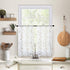 MRTREES Sheer Tier Curtains White, Voile Bathroom Tiers Rod Pocket, Leaves Embroidery Bedroom Curtain Panels Half Window Treatment for Living Room...