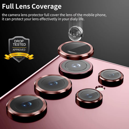 Camera Lens Protector for Samsung Galaxy S22 Ultra, Scratch-Proof, Drop-Proof Alloy Phone Screen Camera Cover Protection for 6.8'' Accessories - B...