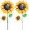YEAHOME Garden Decor for Outside, 2 Pack 22.4“ Sunflower Garden Stakes Spring Decor, Metal Flowers with Shaking Head Yard Art for Outdoor Yard Law...