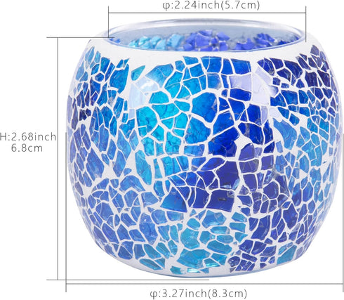Scented Candle Holder Mosaic Glass Tea Light Holder,Handmade Romantic Glass Tealight Candle Holder for Aromatherapy,Party Décor(NO Candles),Also U...