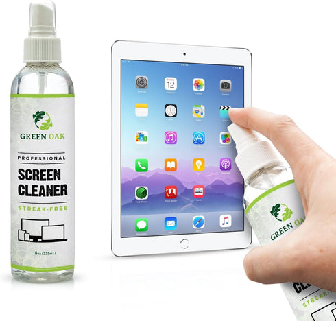 Lens and Screen Cleaner Spray Kit by Green Oak - Safely Cleans Monitors, Phones, Tablets, TVs, Laptops, Eyeglasses, Cameras, Other Screens and Len...