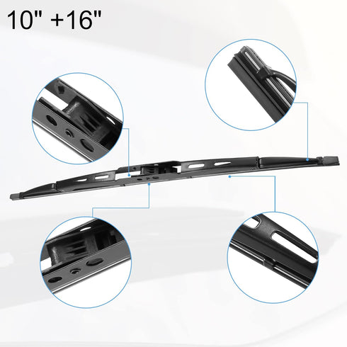 X AUTOHAUX 1 Set 10" 16" Rear Windshield Wiper Arm Blades for Dodge Grand Caravan 2011-2020 for Chrysler Town Country 2012-2016 6 Cyl 3.6L 6810235...