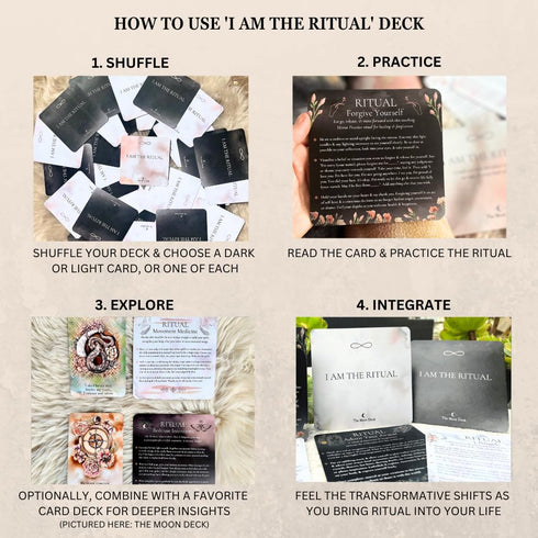 I AM THE RITUAL: Eco-Printed Premium Oracle Set - 33 Card Deck for Self-Healing Affirmations, Inspirational Morning and Evening Rituals, Personal ...