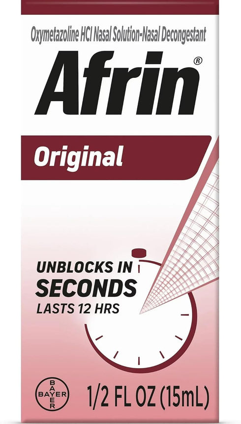 Afrin Original Maximum Strength 12 Hour Nasal Congestion Relief Pump Mist - 15 mL (pack of 3)...