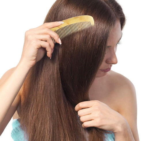 1Pc Brown Natural Ox Horn Comb of Hair No Static Health Care Hair Brush Hairdressing Comb for Hair, Styling Tools and Appliances Hair Care...