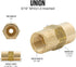 4LIFETIMELINES Brass Brake Line Union, 3/16 (M10x1.0 Inverted), 10/bag...