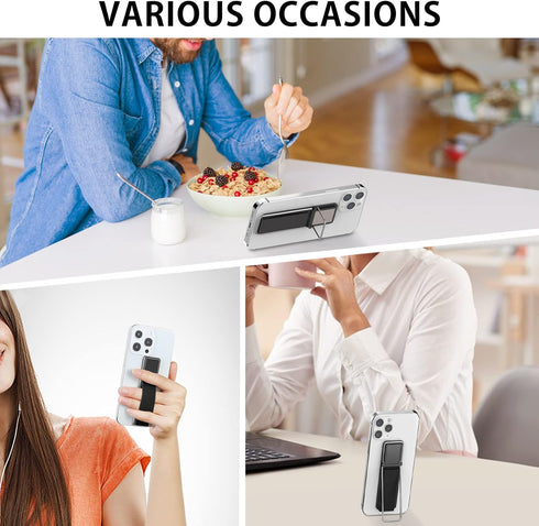 Phone Grip with Metal Stand, Magnetic Area, Cell Phone Strap Loop Finger Holder for Hand Handle Grips Gripper for Back of Phone Suitable for iPhon...