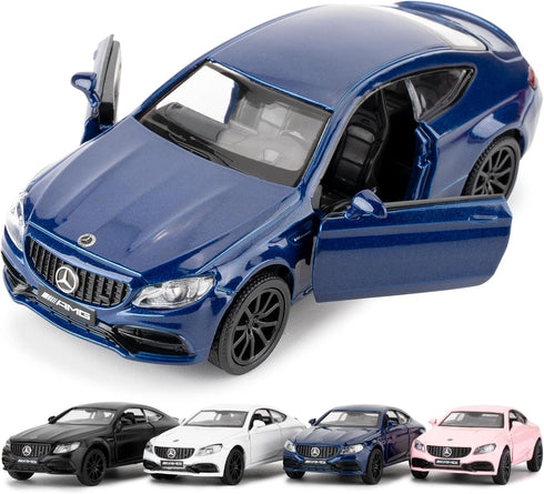 1:36 Benz C63 S AMG Car Model, Diecast Pull Back Model Toy Car, Doors Open, Collection Kids Toy for Aged 3 and up, Gift Blue...