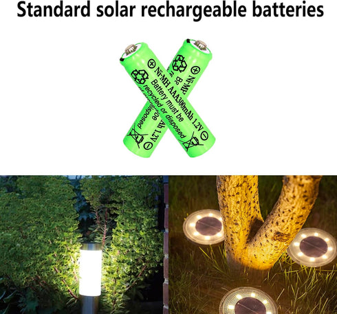 1.2V AAA 300mAh Ni-MH Rechargeable Batteries for Solar Lights,20 Packs...