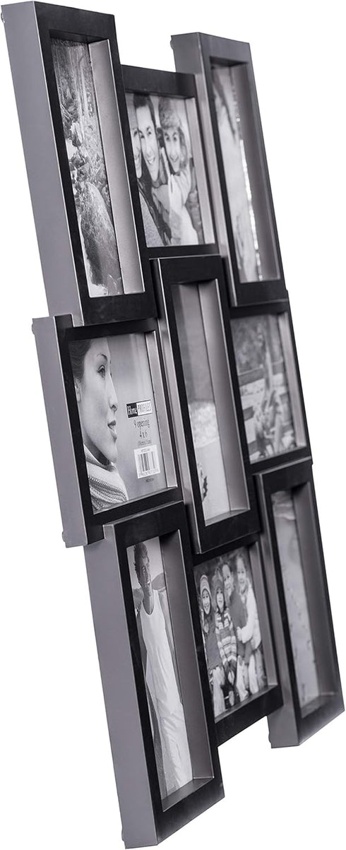 Malden 4x6 9-Opening Collage Picture Frame - Displays Nine 4x6 Pictures - Black...