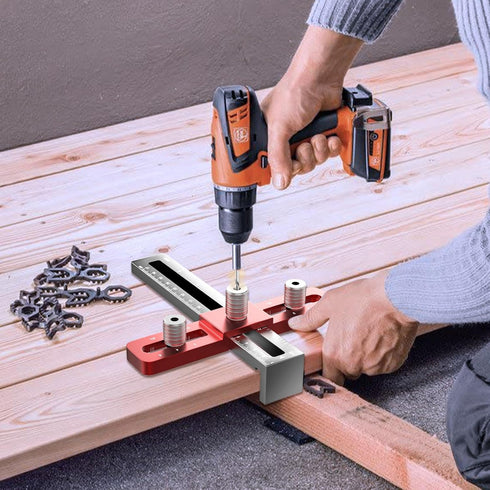 Cabinet Hardware Jig,Cabinet Hardware Template Tool,Adjustable Woodworking Drill Guide,Punch Locator Drill Guide for Installation of Door Drawer K...