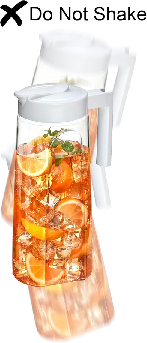 Amazing Abby - Slim - Tritan Pitcher (64 oz), Unbreakable Plastic Water Pitcher with Lid, BPA-Free, Heat-Resistant, Dishwasher-Safe, Great for Bot...