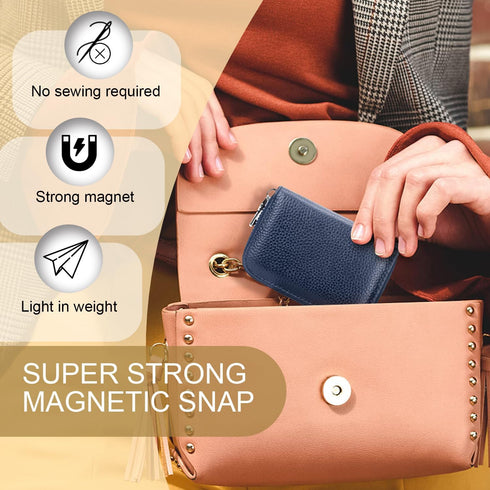 CooBigo 24Sets Magnetic Snaps for Purse Closures 14mm Magnetic Fastener Replacement Kit Magnetic Snaps for Purses and Totes Clothing Bag DIY Craft...