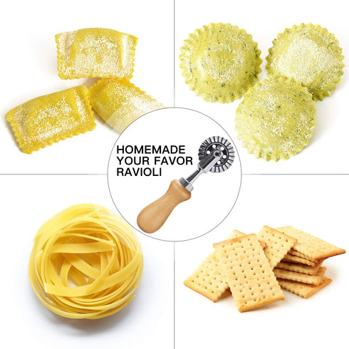Pastry Wheel Cutter - Pasta Cutter Wheel - Ravioli Crimper Cutter Wheel for Home and Kitchen Use, 1.3inch...