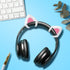 kwmobile Cat Ears for Overear Headphone (Set of 2) - Fits Headbands 1" to 1.5" (2.5cm to 3.8cm) Diameter - White/Dark Pink...