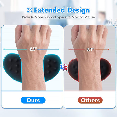 Gimars Mouse Wrist Rest, Pop It Fidget Wrist Support for Mouse-Pressure Relief, Ergonomic Memory Foam Mouse Wrist Pad with Massage Notes for Compu...