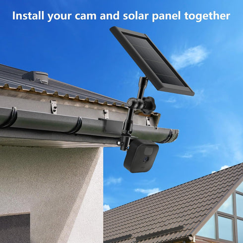 2-in-1 Weatherproof Gutter Mount for Blink Outdoor (3rd Gen), Blink Outdoor 4(4th Gen) and Blink Solar Panel, Adjustable No Drilling Wall Mount, P...
