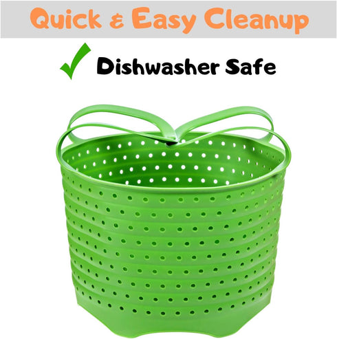 Silicone Steamer Basket | Foldable, Space-Saving | Fits 6,8 Qt Instant Pot and Similar-Sized Pressure Cookers Accessories...
